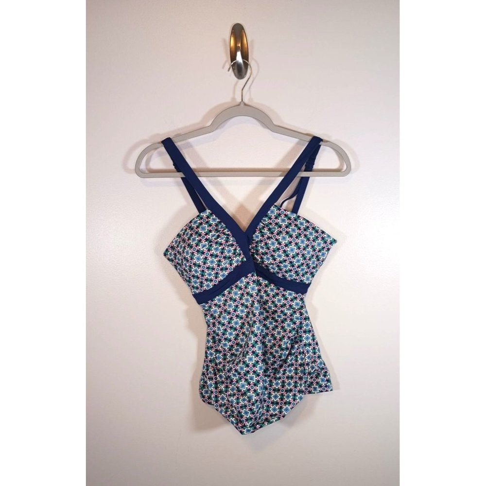 Boden Women's Corsica V-Neck Adjustable Strap Tankini Top Size 12